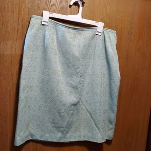 L/XL vintage Norton McNaughton mint brocade skirt